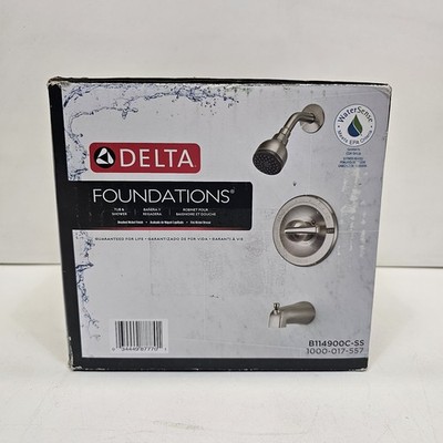 Delta B114900C-SS Foundations Single Spray Tub and Shower Faucet, Brushed Nickel
