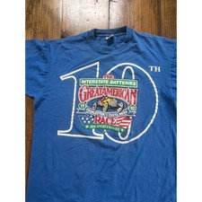 Vintage 1992 Interstate Batteries Great American Race T-Shirt XL Made in USA