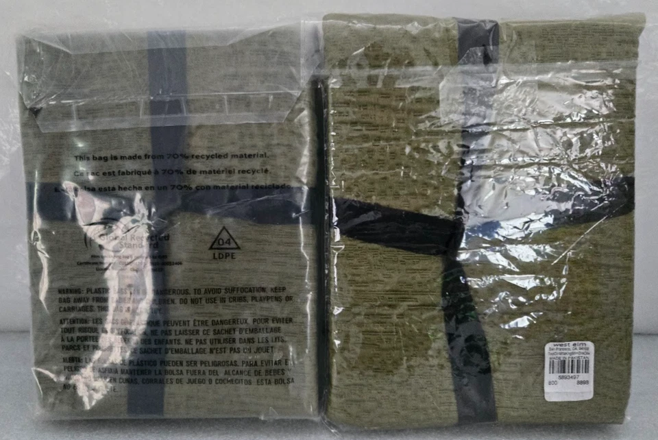 West Elm Silky TENCEL y Algodón Matelasse King 2 Fundas 36" x 20" Oliva Oscura Foto 2 de 2