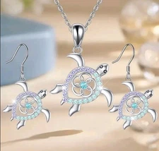 Turtle earrings Necklace Set Summer Fall fashion jewelry NEW Free Ship