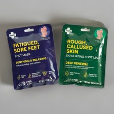 2PK Thera Plus Foot Masks Exfoliating Rough Callused Skin  Sore Feet Treatment
