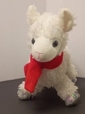  Plush Llama Pegasus Alpaca Plush Stuffed Animal White Red Scarf 12" by Publix 