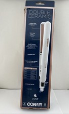 Conair Double Ceramic Flat Iron, 1 inch Hair Straightener White Rose Gold CS221N 5