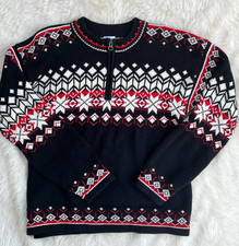 Hanna Andersson Nordic Geometric Quarter Zip Kids Sweater Black 140, US 10