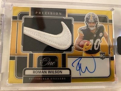 2024 Panini One - #323 Roman Wilson PRECISION ROOKIE NIKE SWOOSH PATCH AUTO /10
