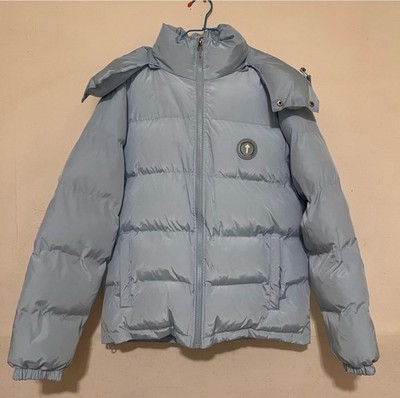 Trapstar Irongate Detachable Hooded Puffer Jacket Baby Blue Size LARGE Men s