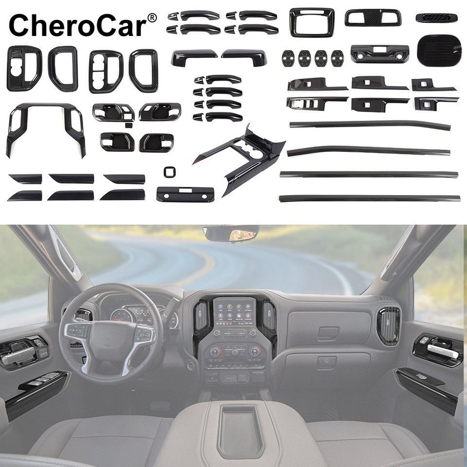 CheroCar Smoked Black 3rd Brake Light Trim Cover For Chevy Silverado & GMC Sierra 2019-2025 – Exterior Decoration