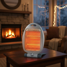 800W HALOGEN HEATER INSTANT HEAT WINTER WARM 2 BAR HOME OFFICE COMPACT HOME