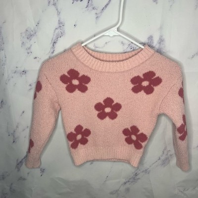 Paisley Lane Girl's Pink Flower Sweater Sz 7