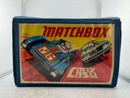 Vintage 1971 Matchbox Carry Case With Two Trays For 1/64 Diecast Cars