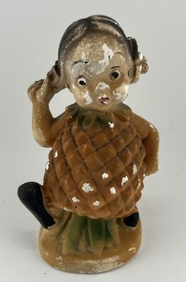 Vintage 1942 Peedee Carlton Ware Fruit Kids Penny Pineapple Chalkware Figure