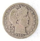 Photo of a 1909-S Barber Quarter from an eBay sale