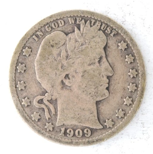 Photo of a 1909-S Barber Quarter from an eBay listing that sold on Jul 21, 2026
