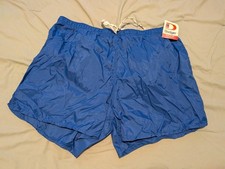 Brand New Vintage 70's Dodger Sportswear Blue Nylon Swim Jogging Shorts Size XL