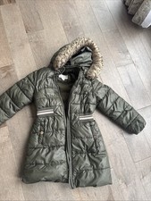 GIRLS MICHAEL KORS GREEN REMOVABLE HOOD PUFFER WINTER COAT JACKET SIZE 7/8