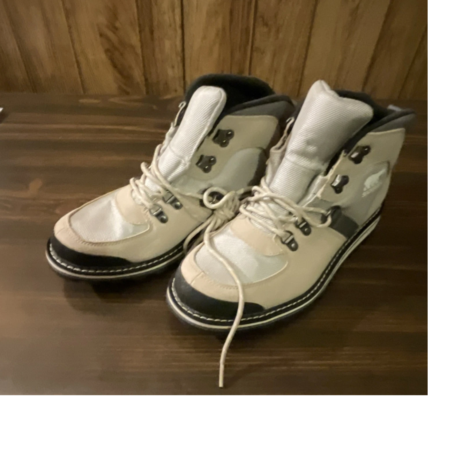New!! Sorel Men's Ankle Boots Lace Up Beige Gray Black Rubber Outsole Size 8.5