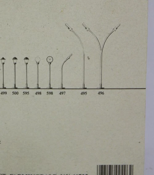 MODEL POWER 495 LOTTO di 6 LAMPIONE STRADALE SINGOLO in METALLO per SCALA HO - Immagine 3 di 3