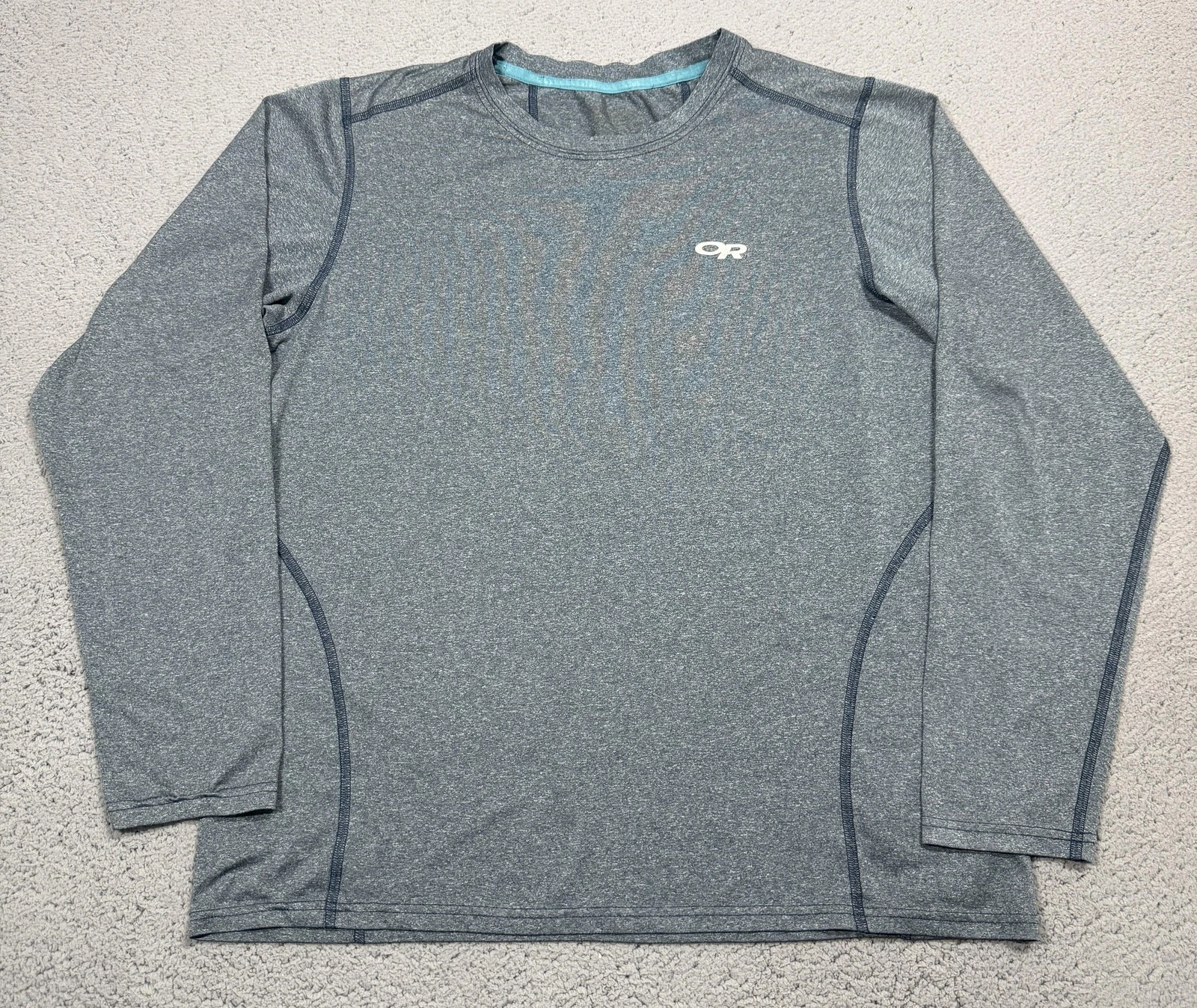Outdoor Research Ignitor Tee Mens Large Shirt Gray Long Sleeve Hiking Top 50085