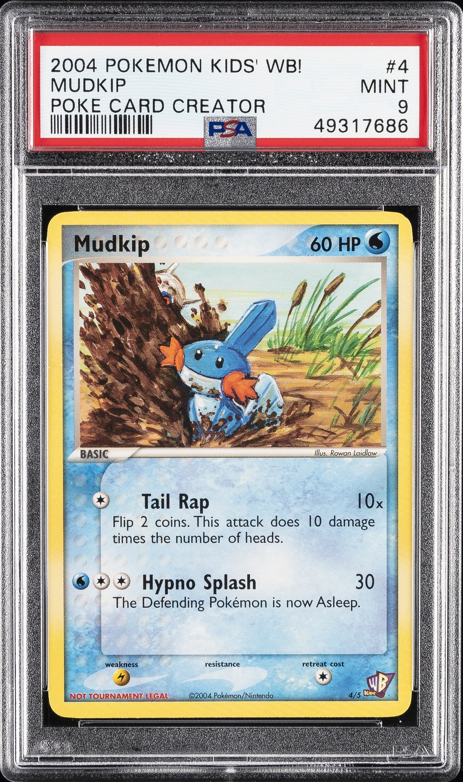 2004 POKEMON KIDS' WB! POKE CARD CREATOR #4 MUDKIP PSA 9