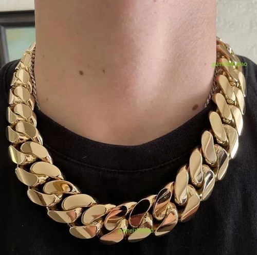 Heavy Big 28mm 24 1kilo Gram 14k Gold Plated Cuban Link Chain Necklace ...