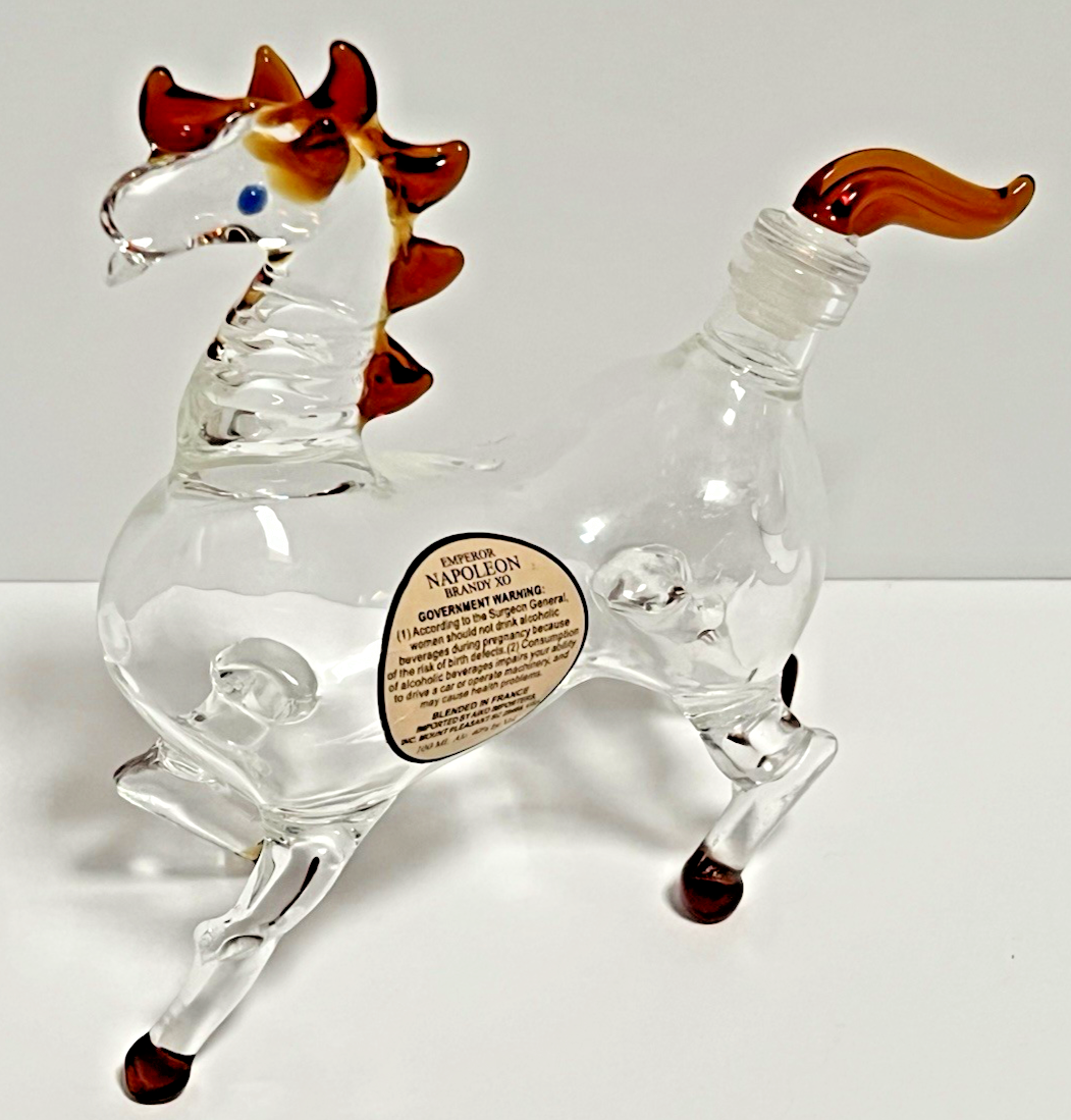 Horse Napoleon Brandy XO Zodiac Collection Figural Blown Glass