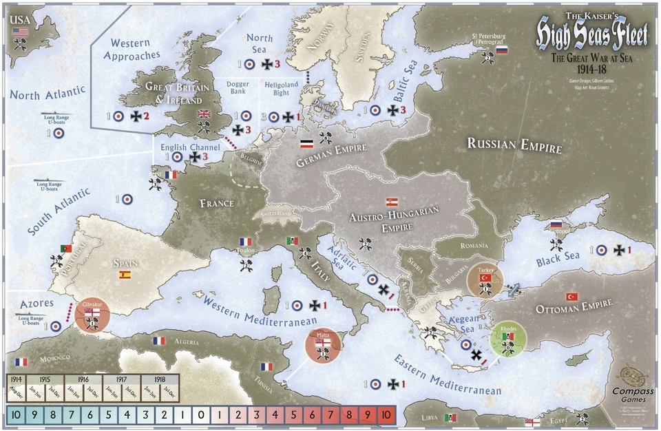 Компас Первая мировая война Великая война на море Кайзерский флот открытого моря в заводской упаковке коробка - Изображение 4 из 4