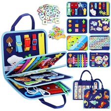 Esjay Toddler Busy Board Montessori Sensory Book Educational Toy Boys Travel Gif