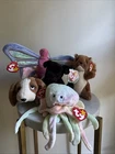 Ty Beanie Babies 90s Lot Of 5: Flitter, Luke, Goochy, Nuts & Tracker Vintage