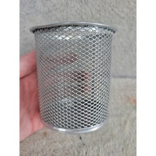 Metal Mesh Pen Holder Cup Desk Organizer Silver
