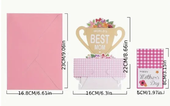 TARJETA EMERGENTE 3D - Día de la Madre, divertido lindo regalo para la mejor mamá con sobre Foto 3 de 4