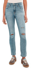 Levi's Womens 724 High Rise Straight Jeans Blue Denim 27W 32L