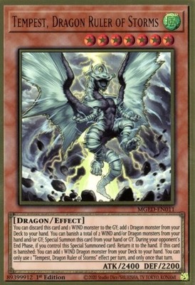 Tempest, Dragon Ruler of Storms - MGED-EN011 - Premium Gold Rare - 1st Edition -