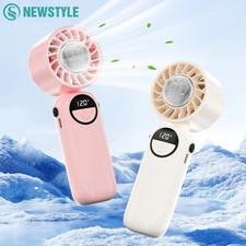 USB Rechargeable Ice Compress Fan with Lanyard and LED Digital Display 120-Speed