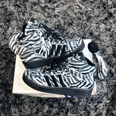 adidas Jeremy Scott JS Zebra High Top Men's Sneakers Black/White G95749