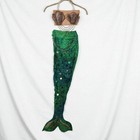 Kids Mermaid Costume Set Rhinestone Sequin Little Mermaid Cosplay Sitting Only