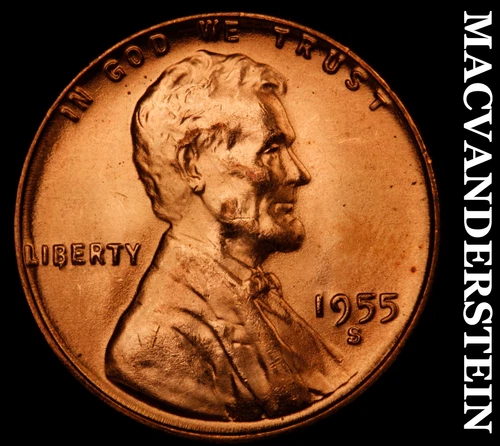 1955-S Lincoln Wheat Cent-Choice Gem BU Red Lustrous No Reserve #i6559