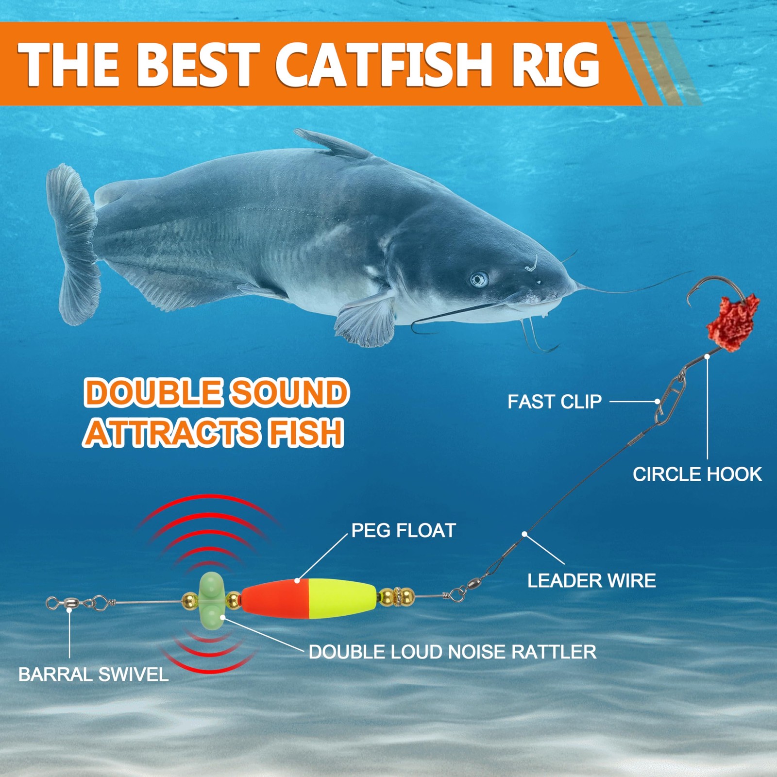 Santee Rig Catfish Float Cooper Rig for Bank Fishing Catfishing Tackle Peg Fl... - Image 5