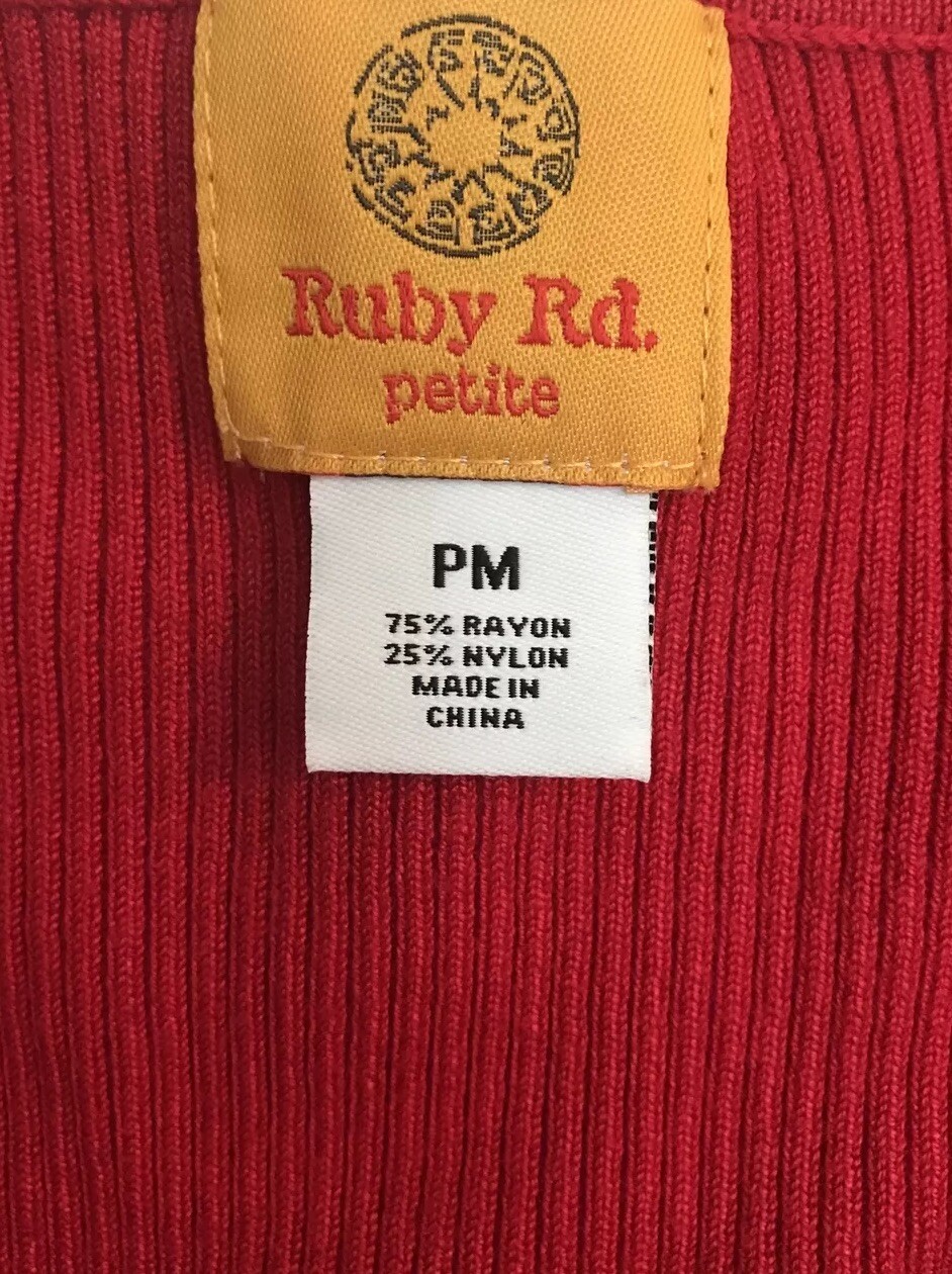 Ruby Rd Women’s - Petite Medium- Red Beaded Ribbe… - image 3