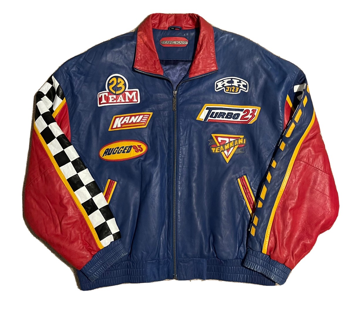 Karl Kani Vintage Leather Premium 1995 Satin Racing Jacket Karl Kani Vintage Leather Premium 1995 Satin Racing Jacket