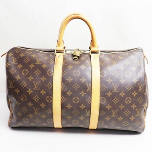 Auth Louis Vuitton Damier Keepall Bandouliere 55 N41414 Boston Bag