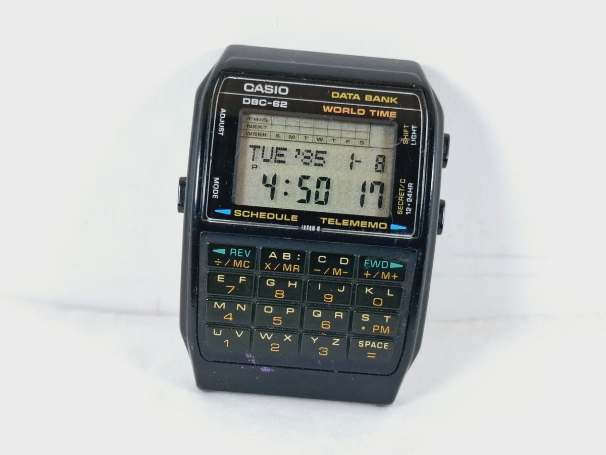 カシオ DBC-62 データバンク デジタル電卓腕時計ヴィンテージ 85年代 カシオ DBC-62 データバンク デジタル電卓腕時計ヴィンテージ 85年代