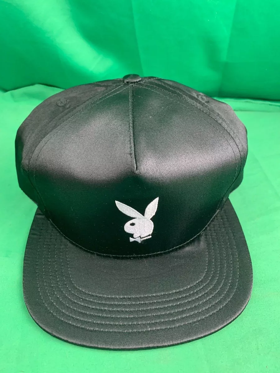 SUPREME PLAYBOY SATIN 5 PANEL Snap Back HAT Black