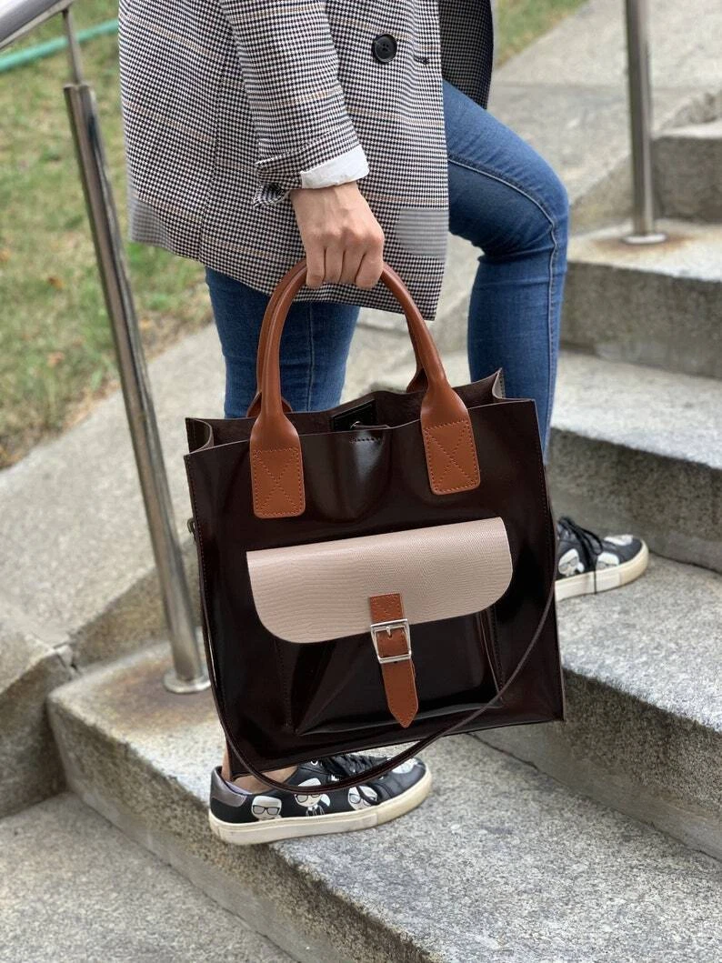 COACH Borsa a mano donna VERA pelle borsa tote borsa a tracolla multicolore