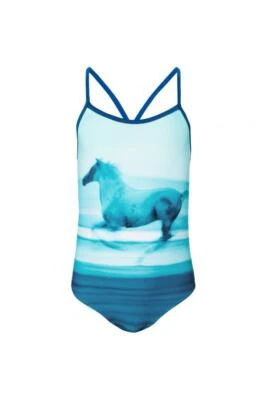 Sunuva Filles Photographique Bleu Crépuscule Maillot de Bain Âge 1-2 S7352 - Photo 1/4