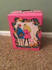 Vintage 1968 Mattel The World Of Barbie Doll Trunk Pink Case