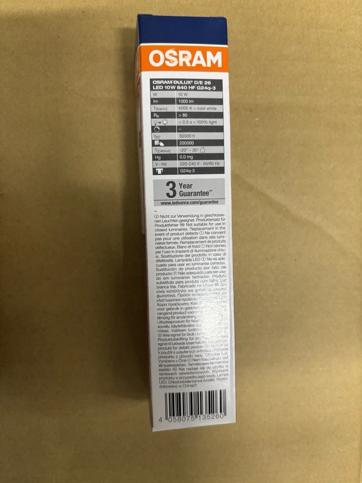 Osram dulux d/e 26 LED 10w 840 HF G24q-3 - Image 2 of 3