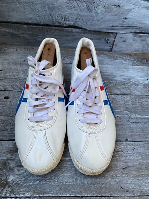 Vintage 70's Asics tiger white low top leather sneakers made in