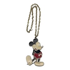 Vintage Walt Disney Productions Mickey Mouse Enameled Pendant Necklace
