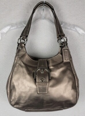 Coach Soho Leather Gold Hobo Buckle Handbag Shoulder Bag F17219 | eBay