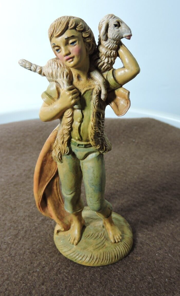 Made in Italy plastic Shepherd boy figure ;Has number 100/10 on bottom 4 in tall